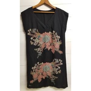 COMPTOIR des COTONNIERS Silk Shift Dress France 38 US M 7/8 Floral Print